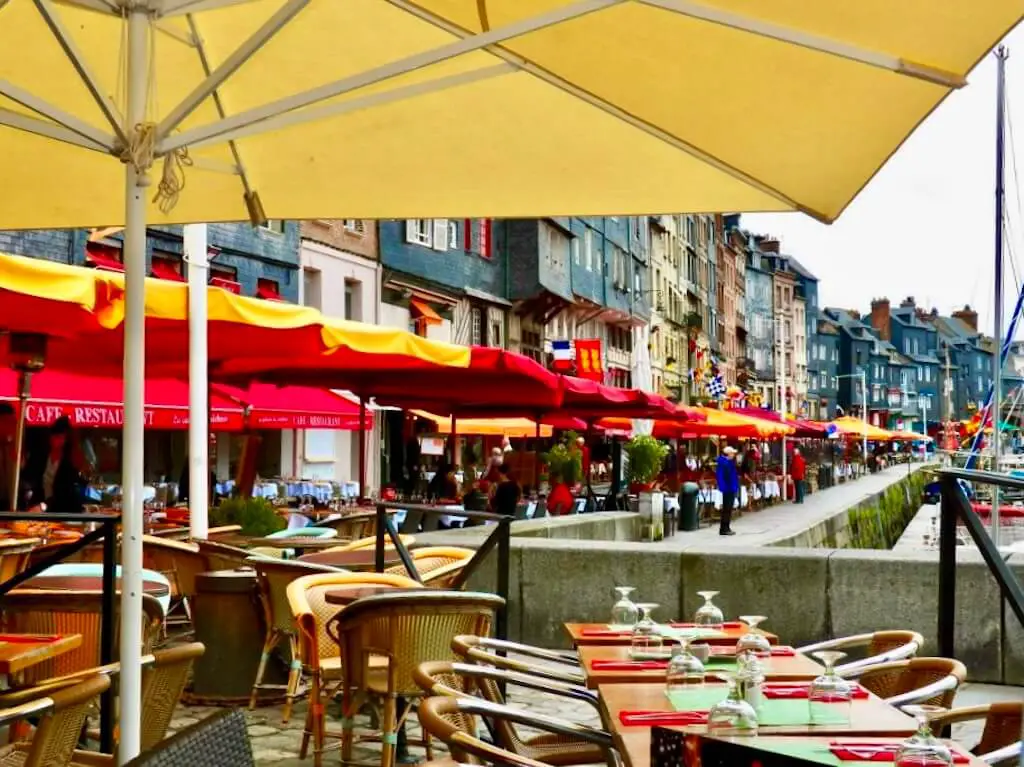 Umbrella cafes honfleur france