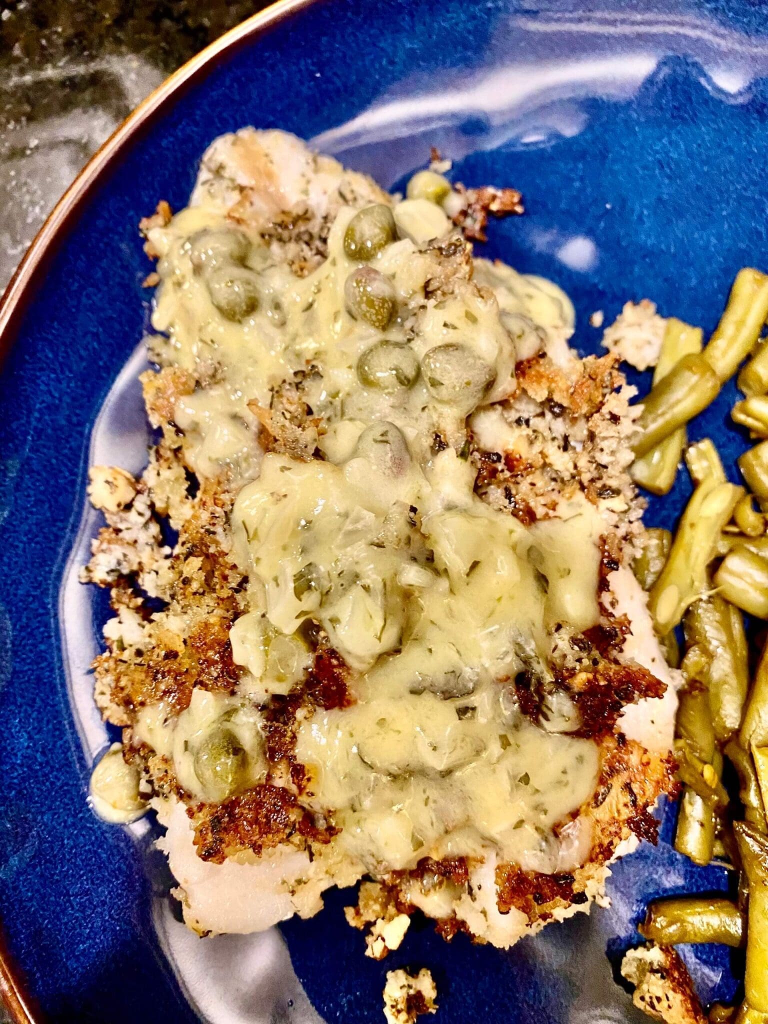 Duke's macadamia nut encrusted fish