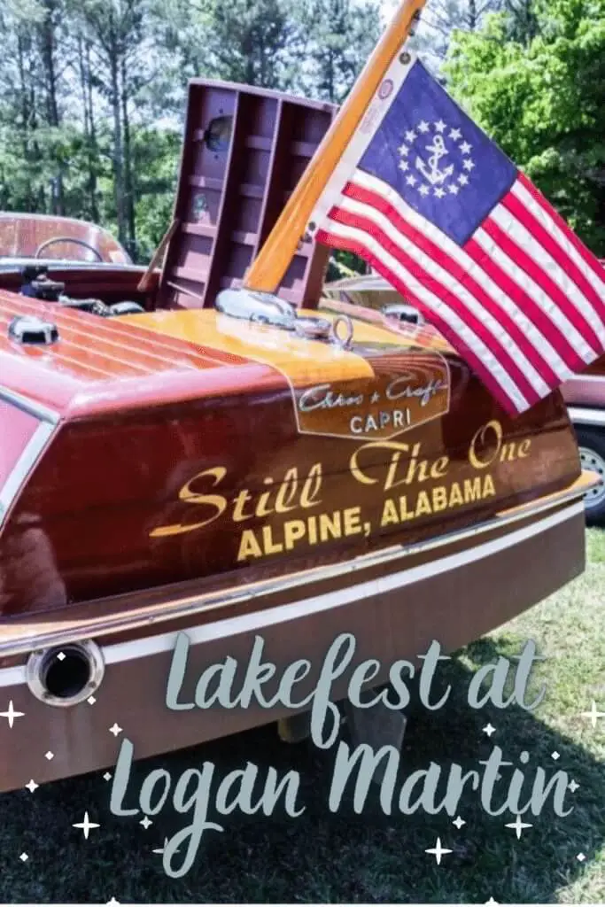 Boat with american flag lakefest at logan martin