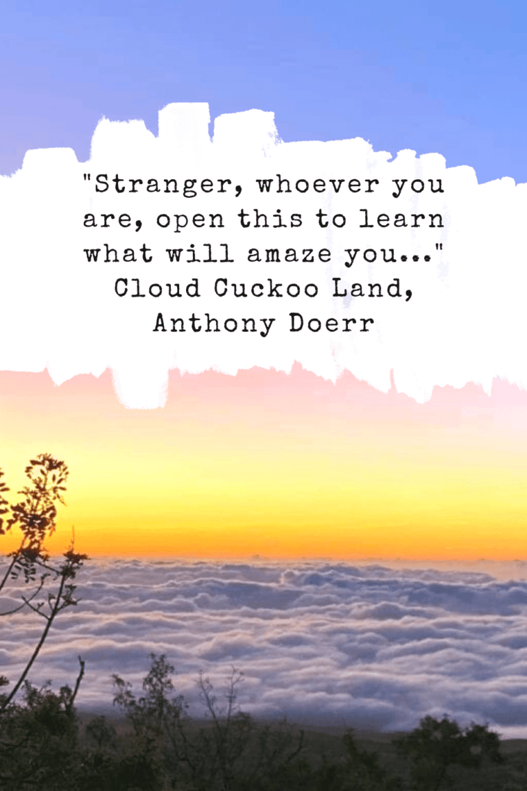 A Pinterest-style pin featuring standout quotes from Cloud Cuckoo Land, designed to inspire and amaze readers with their depth and beauty.