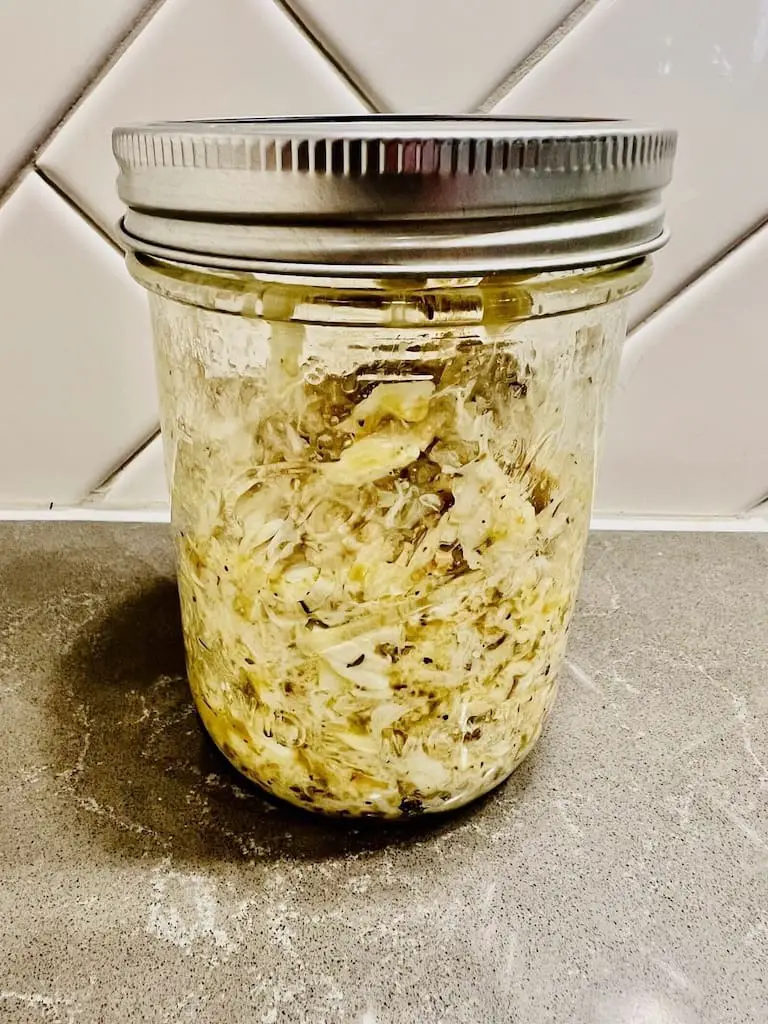 Marinated crab in mason jar