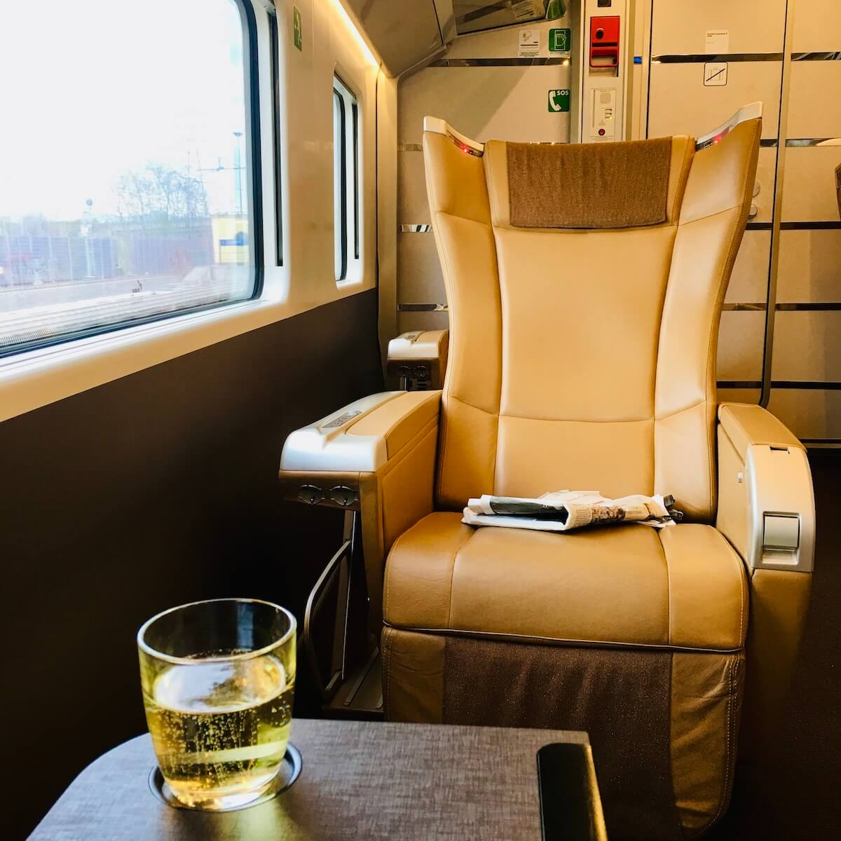 First class train seat on frecciarossa