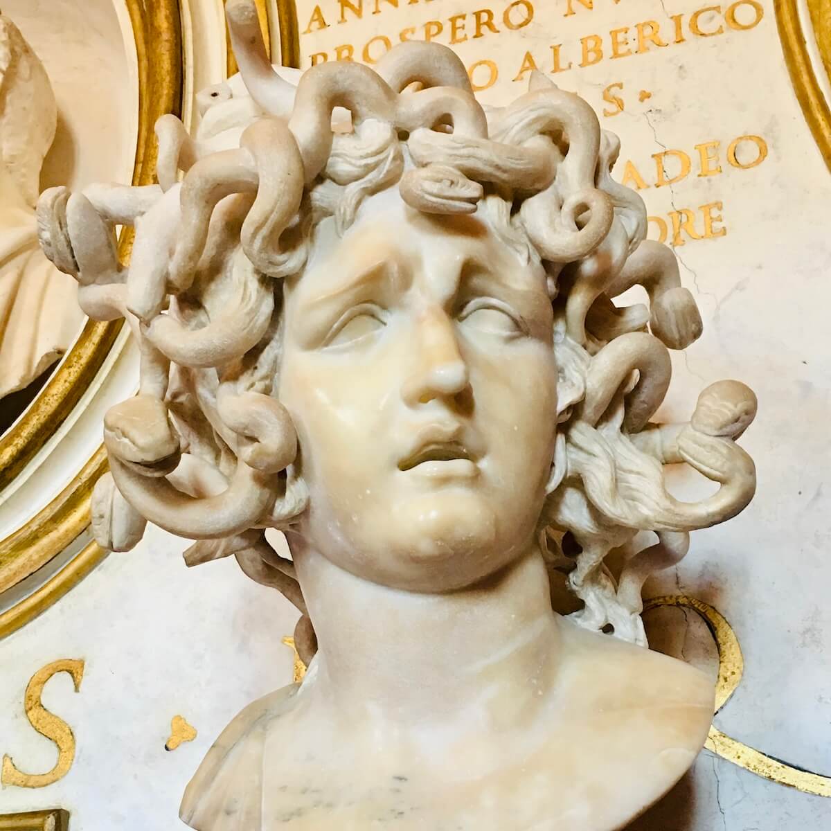 Medusa head statue