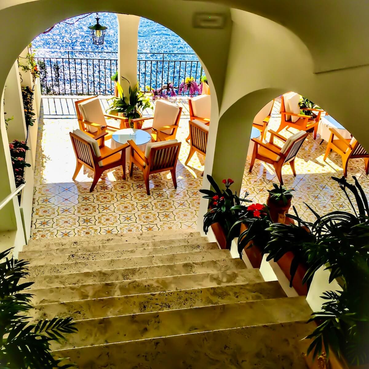 Terrace at hotel santa caterina