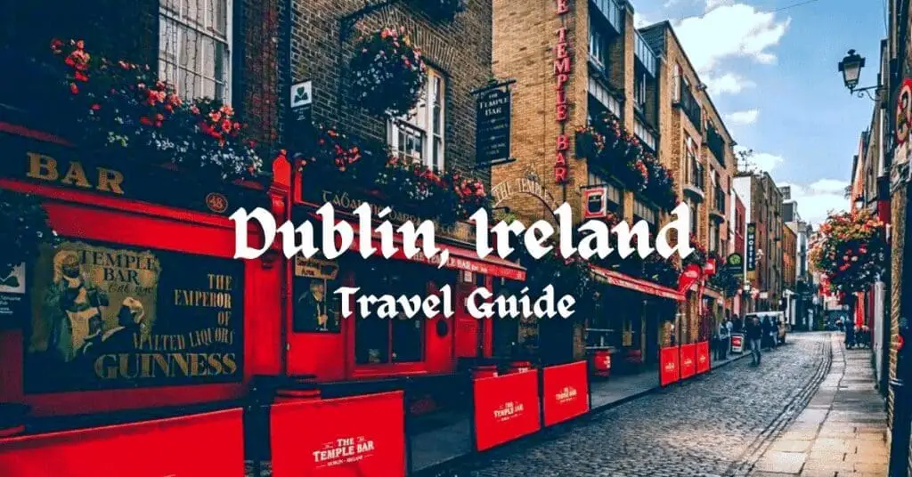 Dublin Ireland Travel Red Pub cobblestone street
