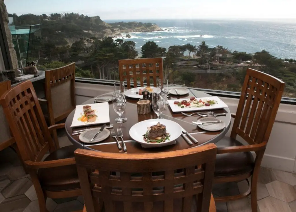 Dining table at hyatt carmel highlands