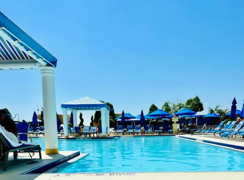 The resort pool at the beau rivage