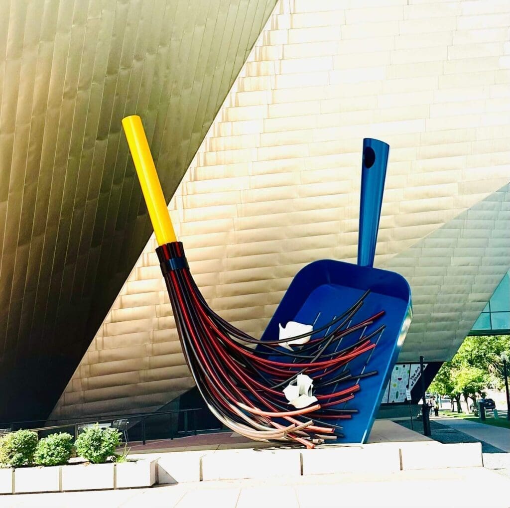 Broom pan sculpture denver art museum