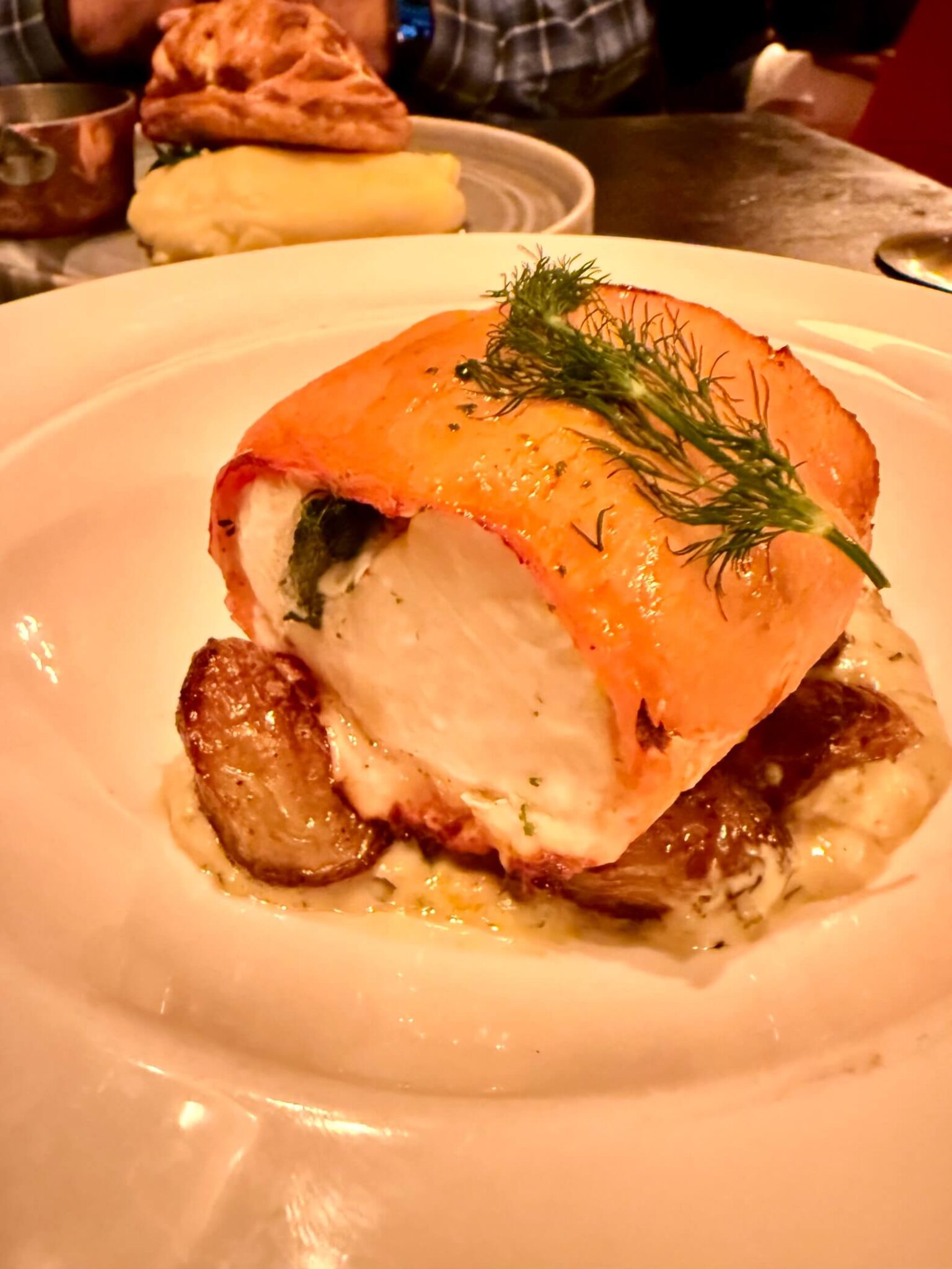 butternut squash wrapped halibut ship tavern london england