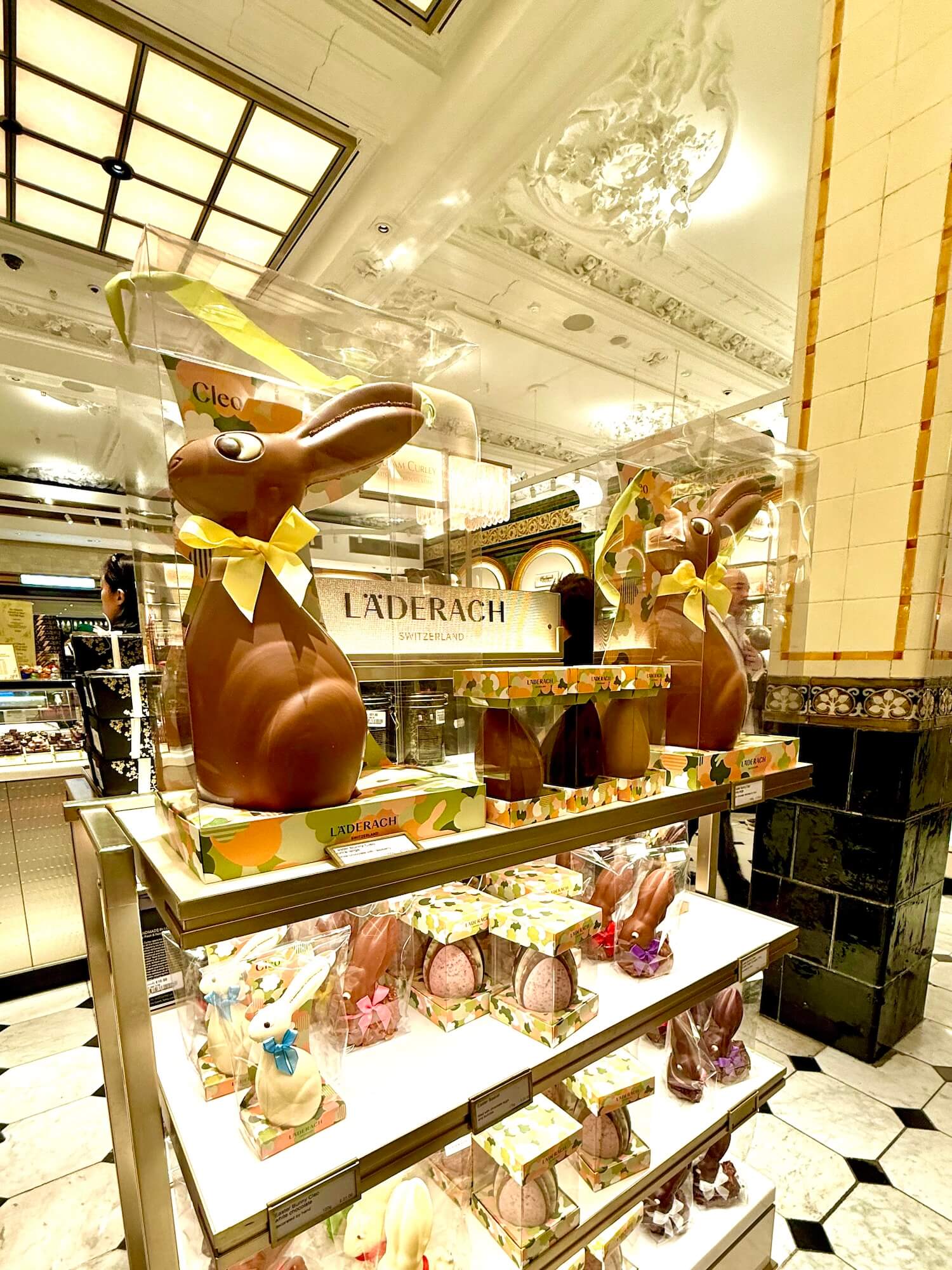 chocolate bunnies harrod's food hall london england