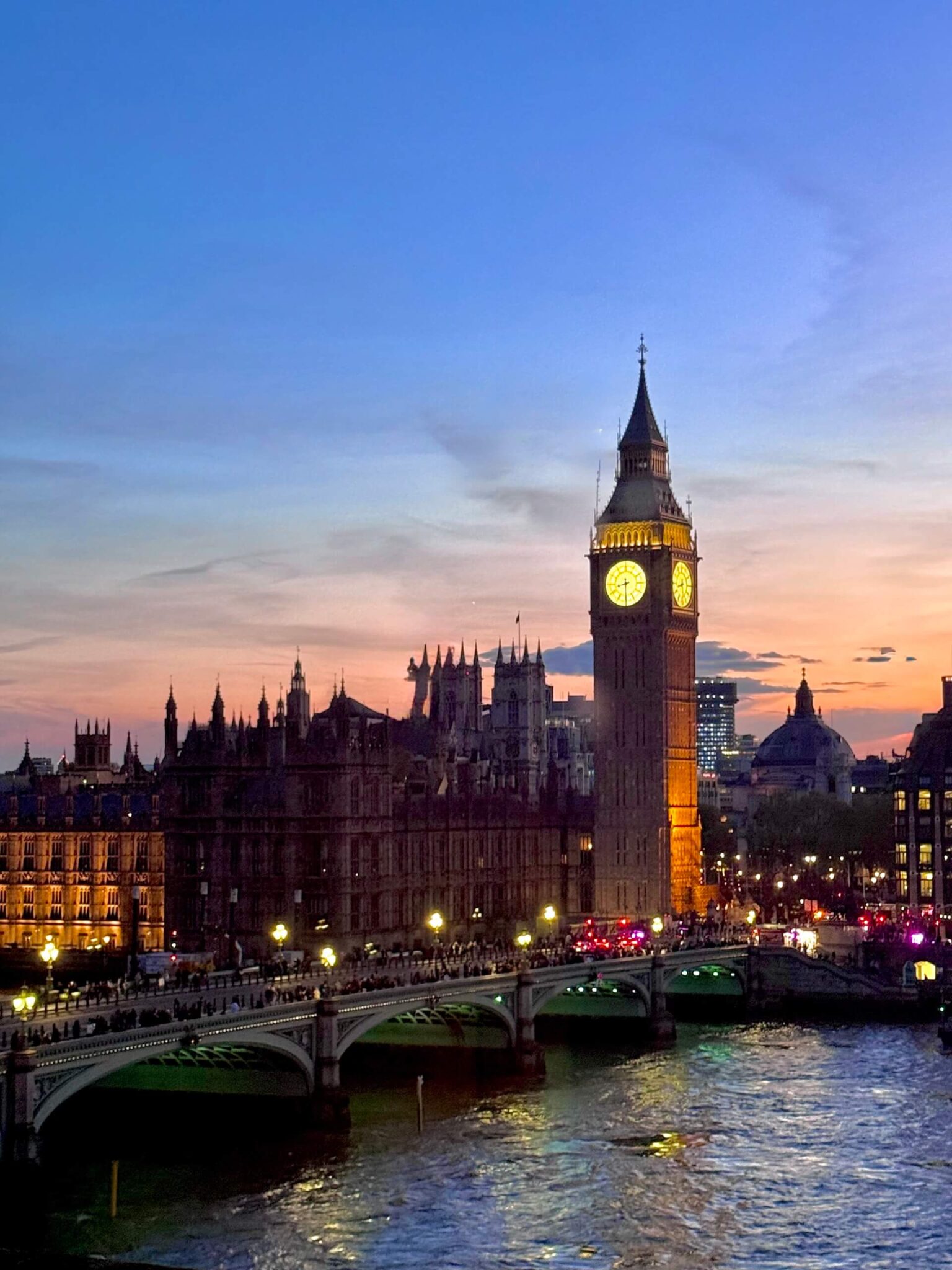 big ben london sunset