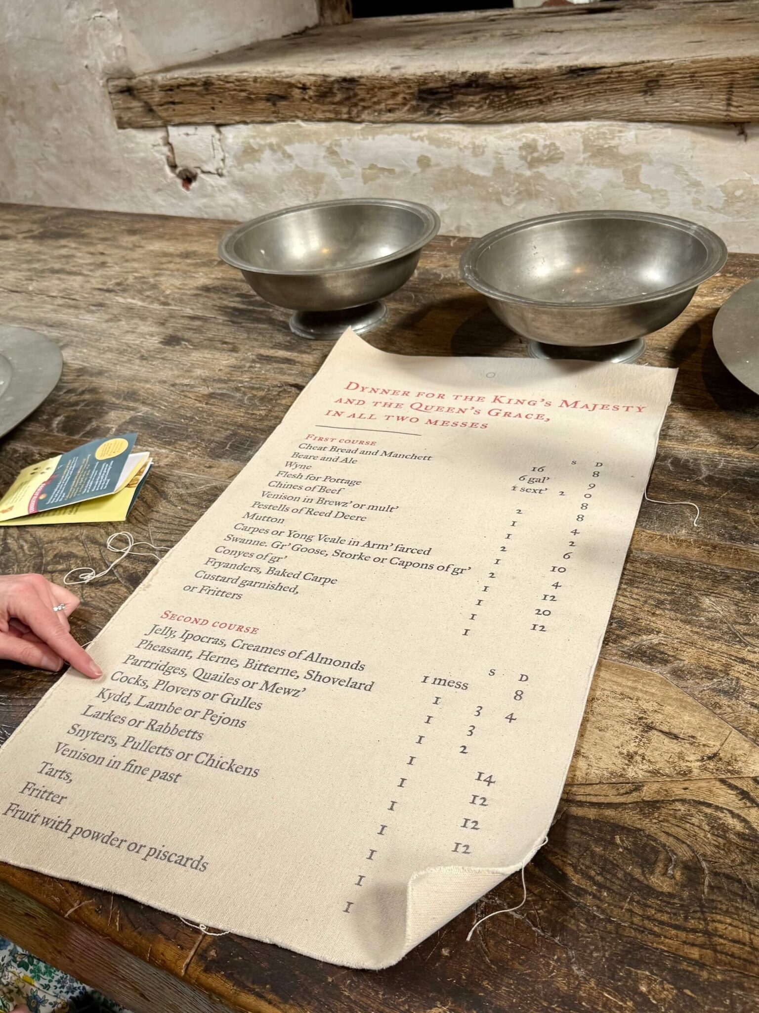 hampton court palace royal menu