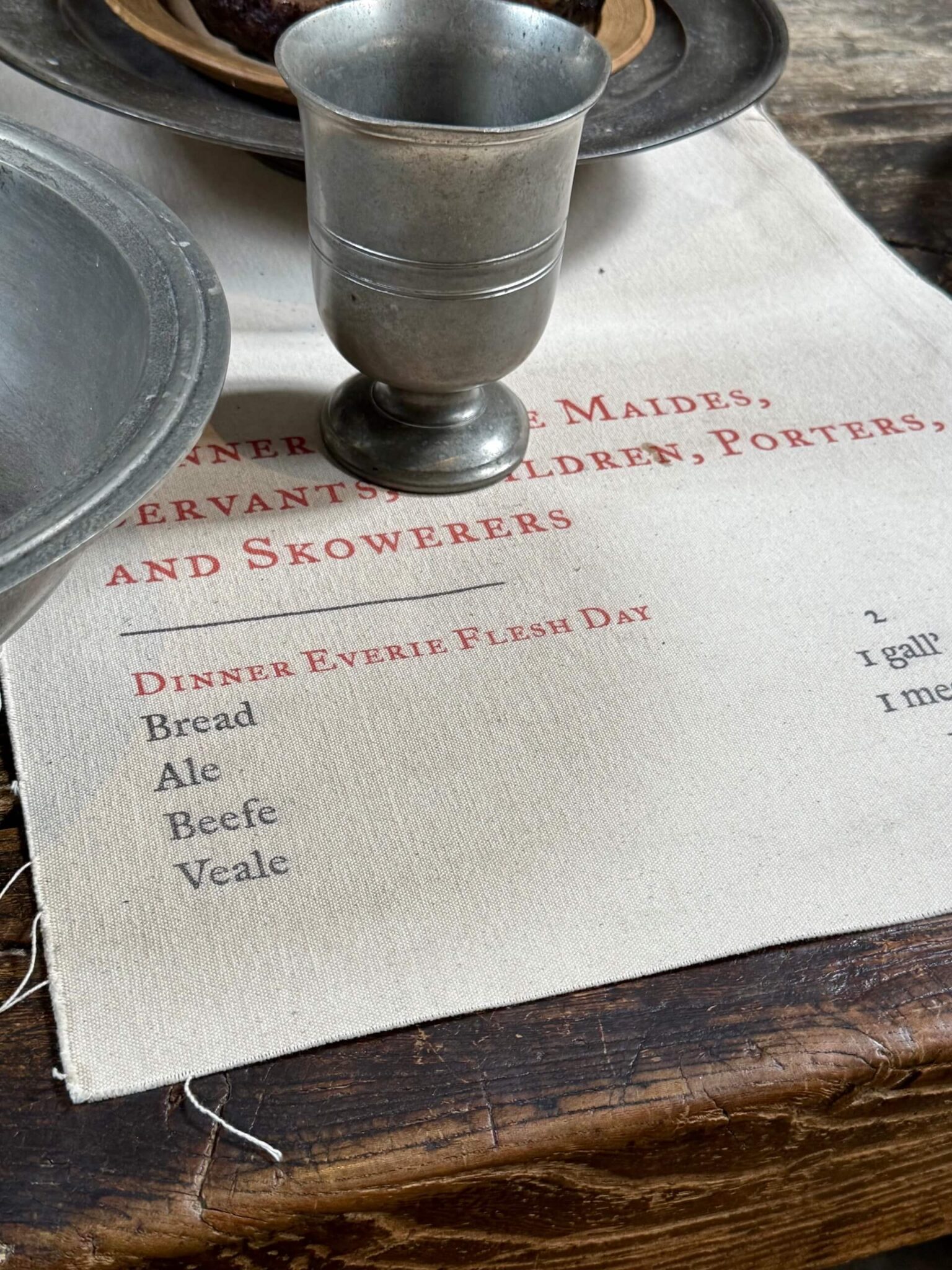 hampton court palace servent menu