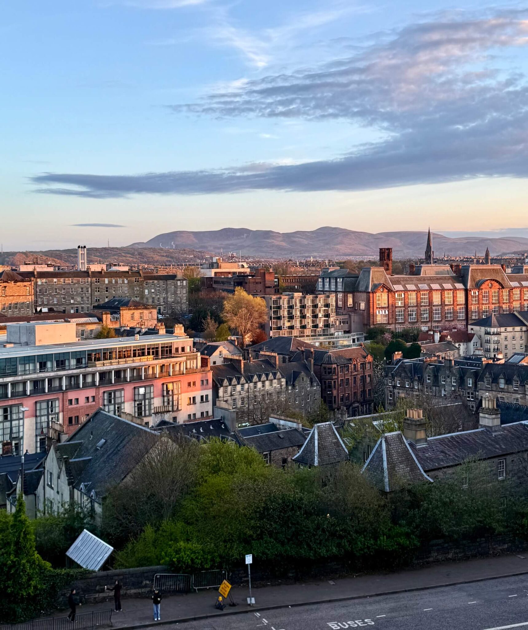 sunset in edinburgh scotland